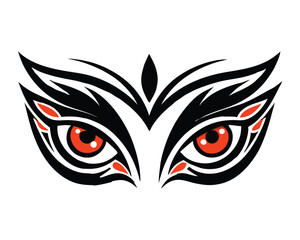Abstract Tribal Owl Eyes Logo - A Symbol of Focus, Insight, and Elegance