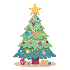 christmas tree isolated on white