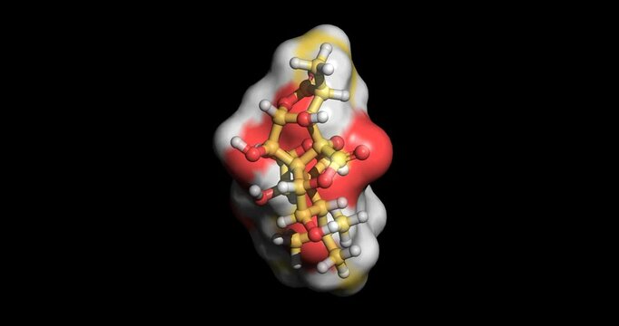 Ginkgolide C, platelet‑activating factor antagonist, 3D molecule spinning, 4K