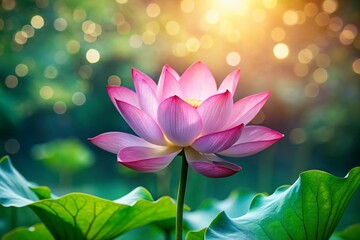 Beautiful Pink Lotus Flower with Bokeh Background - Nature Stock Photo