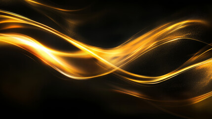 Obraz premium Golden light lines and sparkles on black background. Vector realistic illustration of vertical yellow rays shimmering in darkness, magic gold flare effect, nightclub party decoration, concert backdrop