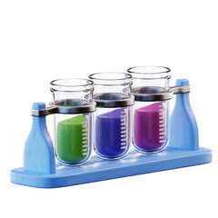 3D Illustration Chemical Test Tubes