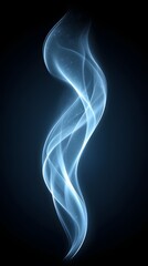 Obraz premium Abstract glowing blue spiral light wave on black background.