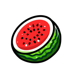 watermelon slice isolated on white