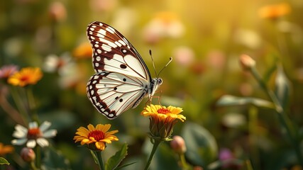 Obraz premium American White Admiral Butterfly Minnesota Landscape - Detailed AI Photo