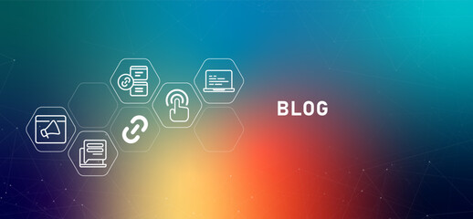 Blog website article content gradient web header blogging website page journal post entry