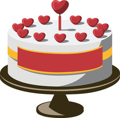 Silhouette image of valentine's day cake