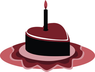 Silhouette image of valentine's day cake