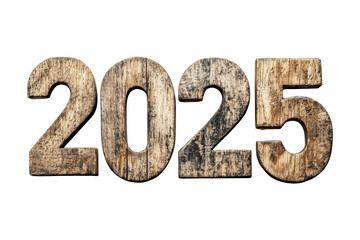 Rustic distressed wooden numbers 2025 for decor