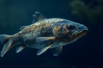 Naklejka premium Fish in Blue Water