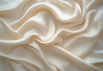Obraz premium Soft, flowing ivory silk fabric with elegant folds and drapes.