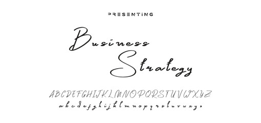 Hand drawn vector alphabet. Modern monoline signature script font. Elegant Signature Font. Best Alphabet Beautiful Calligraphy Signature Font lettering