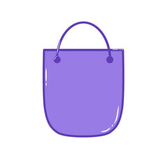 Doodle bag shopping online mall icon cute cartoon illustration hand draw that can be used for sticker, book, scrapbook, icon, decorative, etc. with aesthetic colorful purple color