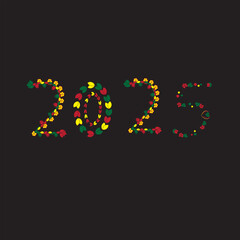 HAPPY NEW YEAR LINE ART 2025
