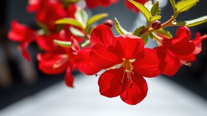 Crimson Blossom Q - Close-Up, High-Resolution, Verdant