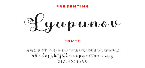 Hand drawn vector alphabet. Modern monoline signature script font. Elegant Signature Font. Best Alphabet Beautiful Calligraphy Signature Font lettering