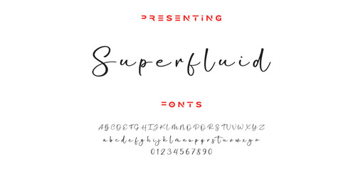 Hand drawn vector alphabet. Modern monoline signature script font. Elegant Signature Font. Best Alphabet Beautiful Calligraphy Signature Font lettering