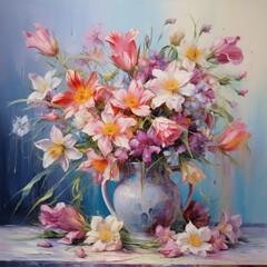 bouquet of flowers in vase