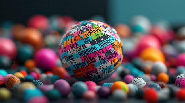 International Mother Tongue Day: A vibrant globe surrounded by words in multiple languages.