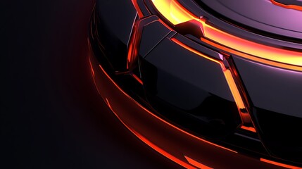 Abstract Black And Orange Illuminated Design