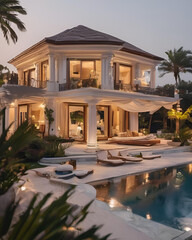 Obraz premium classical elevation, luxury exterior, front elevation design, classical architecture, elegant exterior, luxury home design, architectural elevation, beautiful facade, upscale design, home front elevat
