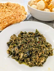dried herbs and chilis