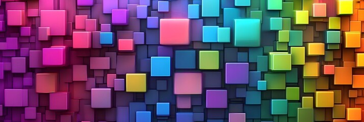 Rainbow Cubes: Vivid 3D Abstract Art