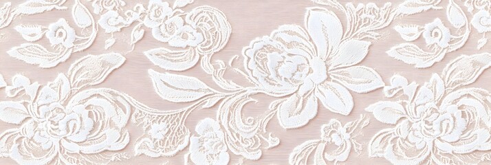 Floral Lace Fabric: Elegant White Design
