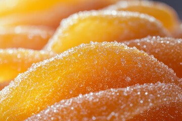 Closeup of sugar-coated orange jelly candies