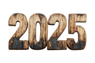 Rustic pine wood numbers 2025 home decor natural close-up