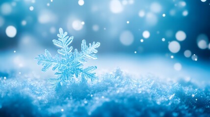 Winter's Crystal: Snowflake's Beauty in Snow