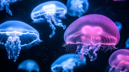Obraz premium Mesmerizing Jellyfish Swim Gracefully