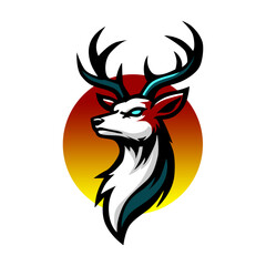 Deer Mascot Logo with Strong Colors