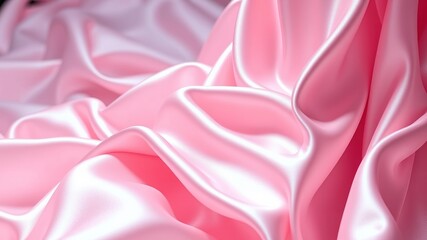 Obraz premium Elegant Pink Silk Waves - AI Photo - High Resolution Background
