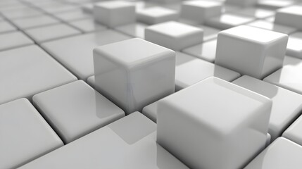 Obraz premium White Cubes: Abstract 3D Structure Design