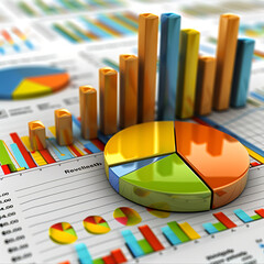 Colorful Chart Background for Data Visualization and Reports