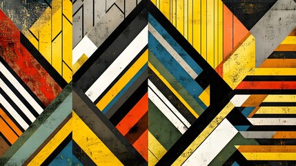 Abstract Geometric Design: Bold Colors & Shapes
