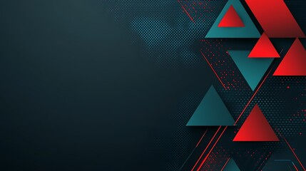 Abstract Red and Teal Triangles Design Background