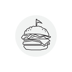 Burger logo emblem and vector illustration