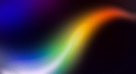 Grainy background noisy blue yellow orange abstract glowing color wave,