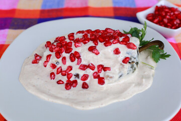 Chiles en Nogada, typical food in the months of september and october in Mexico