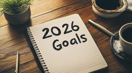 2026 New Year Goals and Resolutions Notebooks, Productivity, Wellness, Minimalism: Background