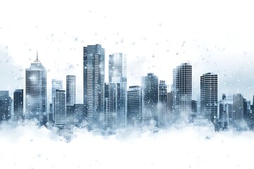 Fototapeta premium Winter in the city background.