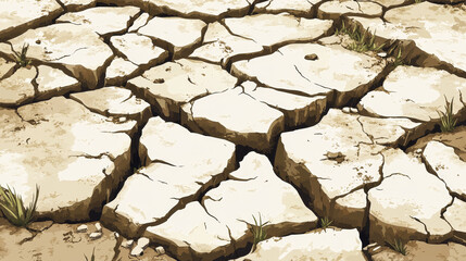 Fototapeta premium Earth break ground and crack hole vector 3d effect. Broken concrete floor texture. Isolated split and damage fracture illustration set. Realistic fissure destruction png. Desert road cleft icon