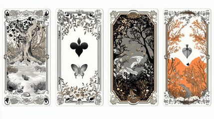 3d blank white card poker game deck mockup vector. Business casino four pack clipart set for online mobile gambling application or divination. Different holdem sport combinations mock up collection