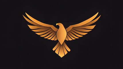A stylized golden eagle in flight against a dark background, symbolizing strength and freedom.