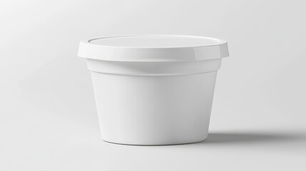 Plastic yogurt container mockup set. Sour cream package with lid top view isolate on transparent background. Circle pot for dairy dessert product with cover. Blank yougurt packaging mock up template