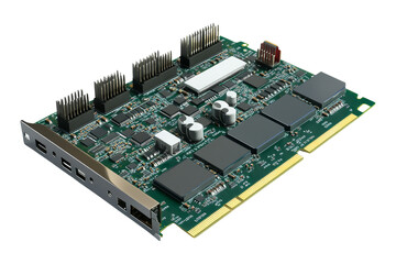 Retro computer graphics card on isolated