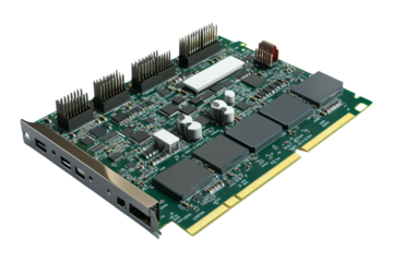 Retro computer graphics card on isolated