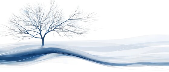 Fototapeta premium A blue tree with white leaves
